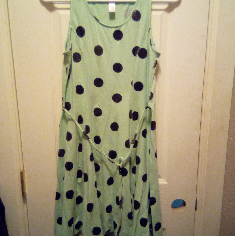 Mint green dotted dress